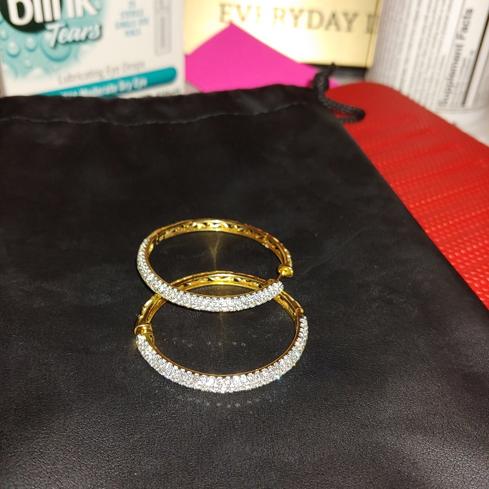 Diamond hoop earrings